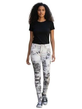 Rock & Republic Berlin Black and White Tie Dye Skinny Jeans R010161